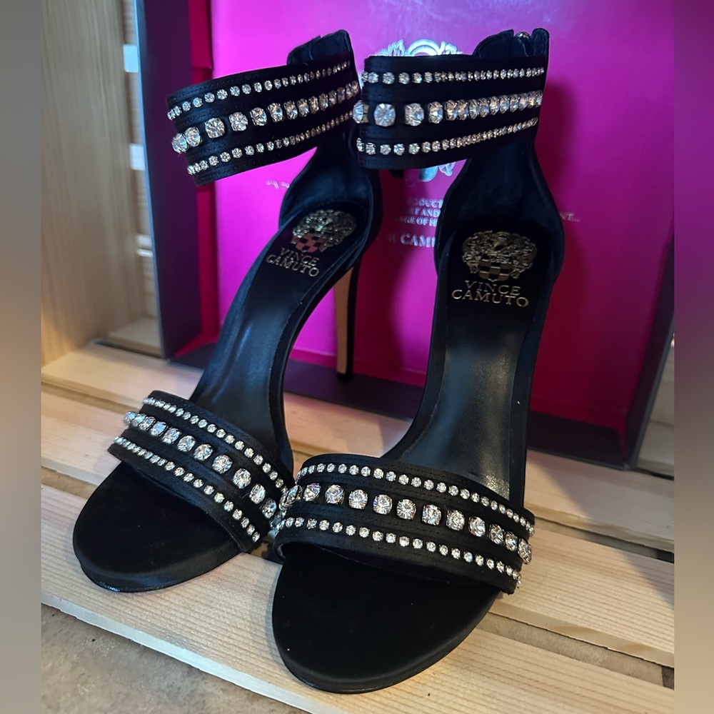 Brand New Vince Camuto Black Rhinestone Heels
